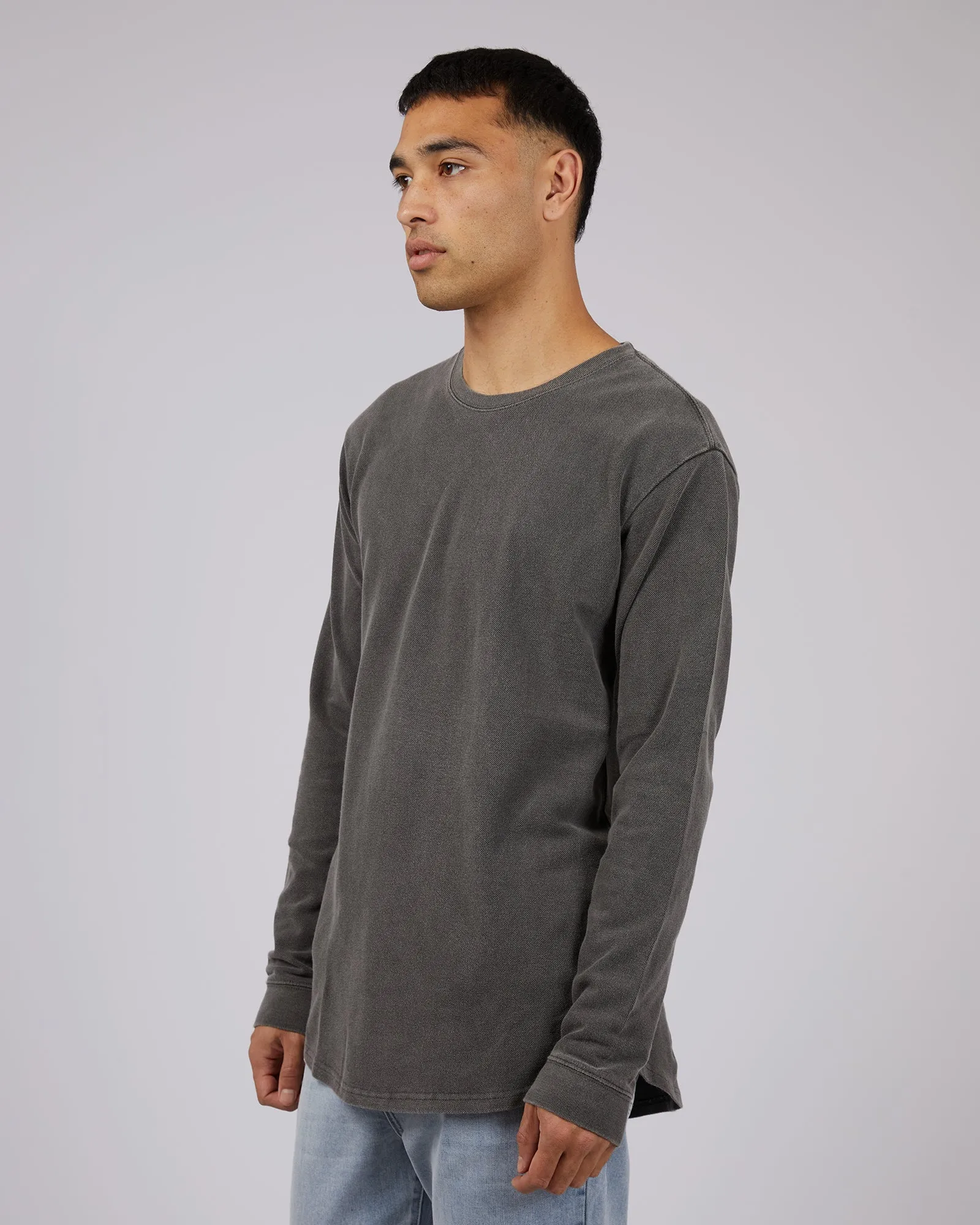 Washed Pique Long Sleeve 2 Pack Bone & Charcoal