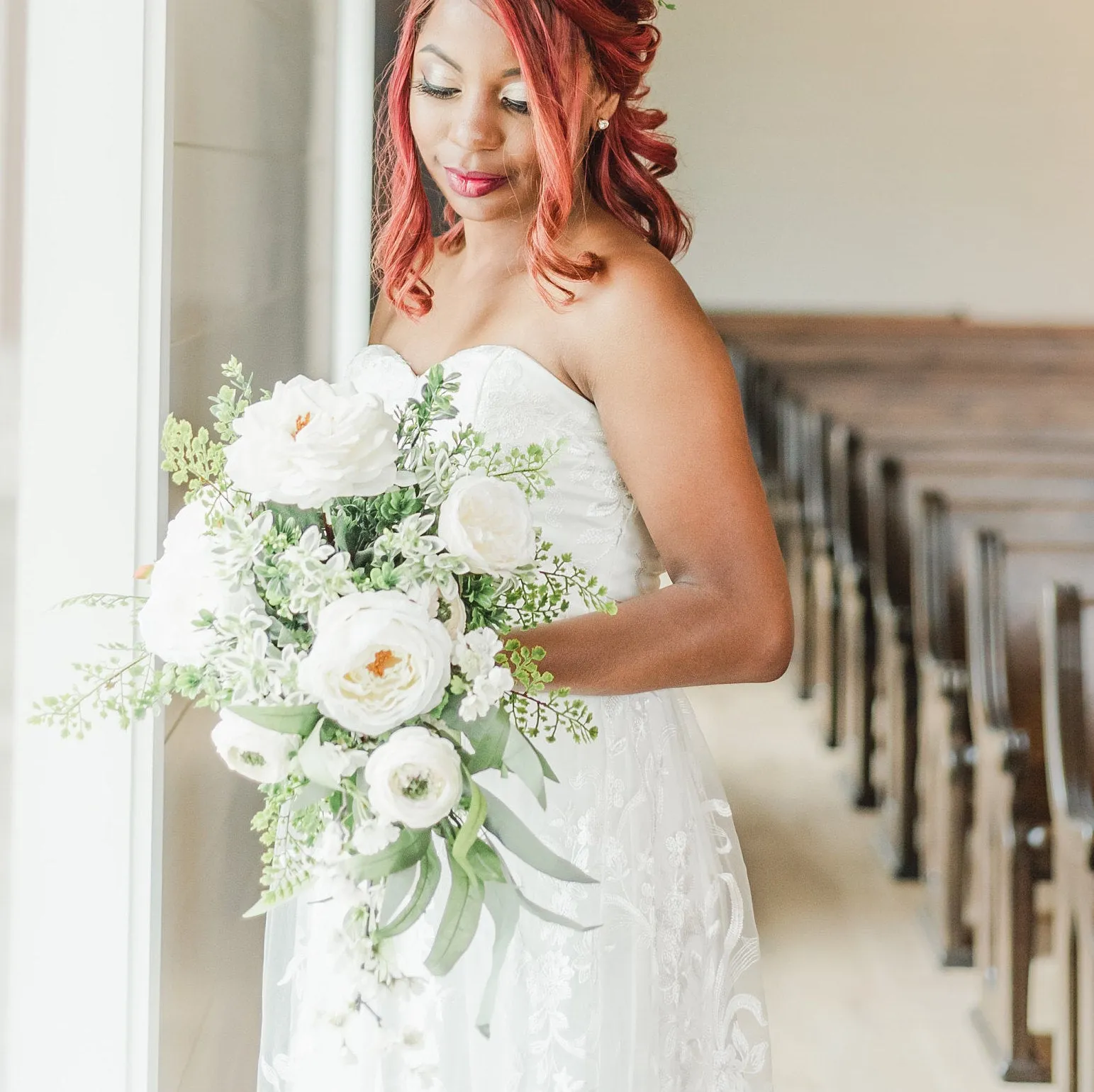 White Teardrop Bridal Bouquet