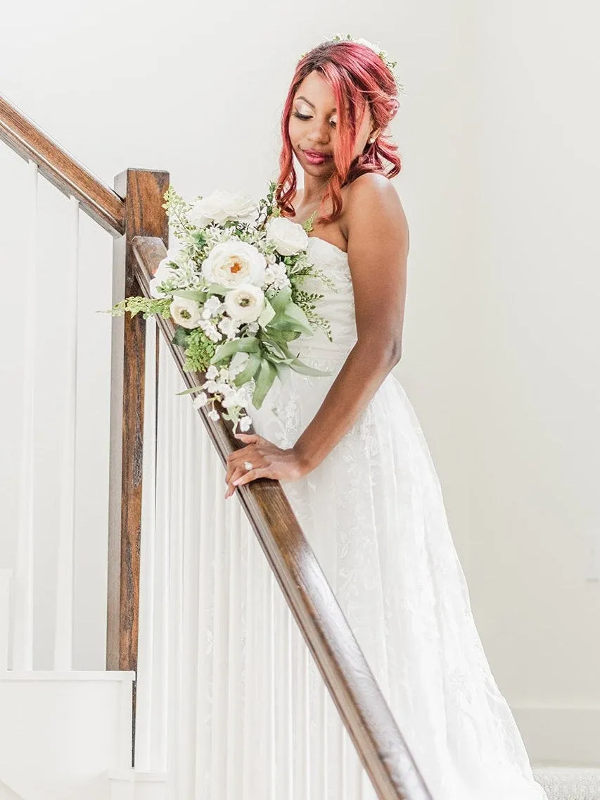 White Teardrop Bridal Bouquet