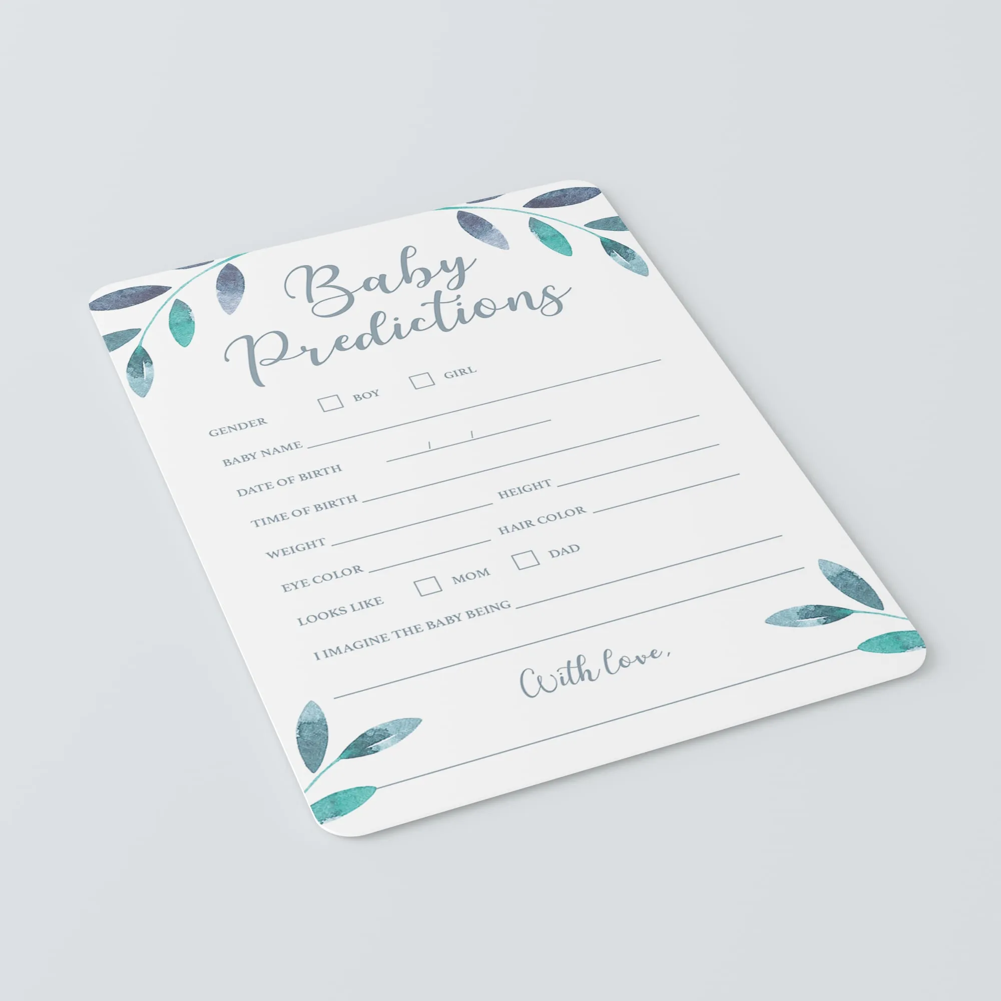 Winter Baby Predictions Baby Shower Game Printable