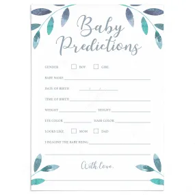 Winter Baby Predictions Baby Shower Game Printable