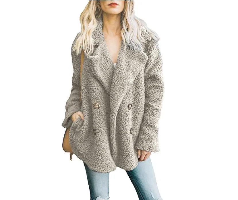 Winter Faux Fur Coat 2018 Casual Solid Warm Jacket