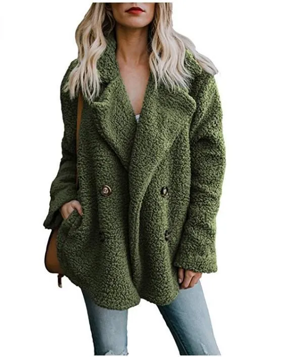 Winter Faux Fur Coat 2018 Casual Solid Warm Jacket