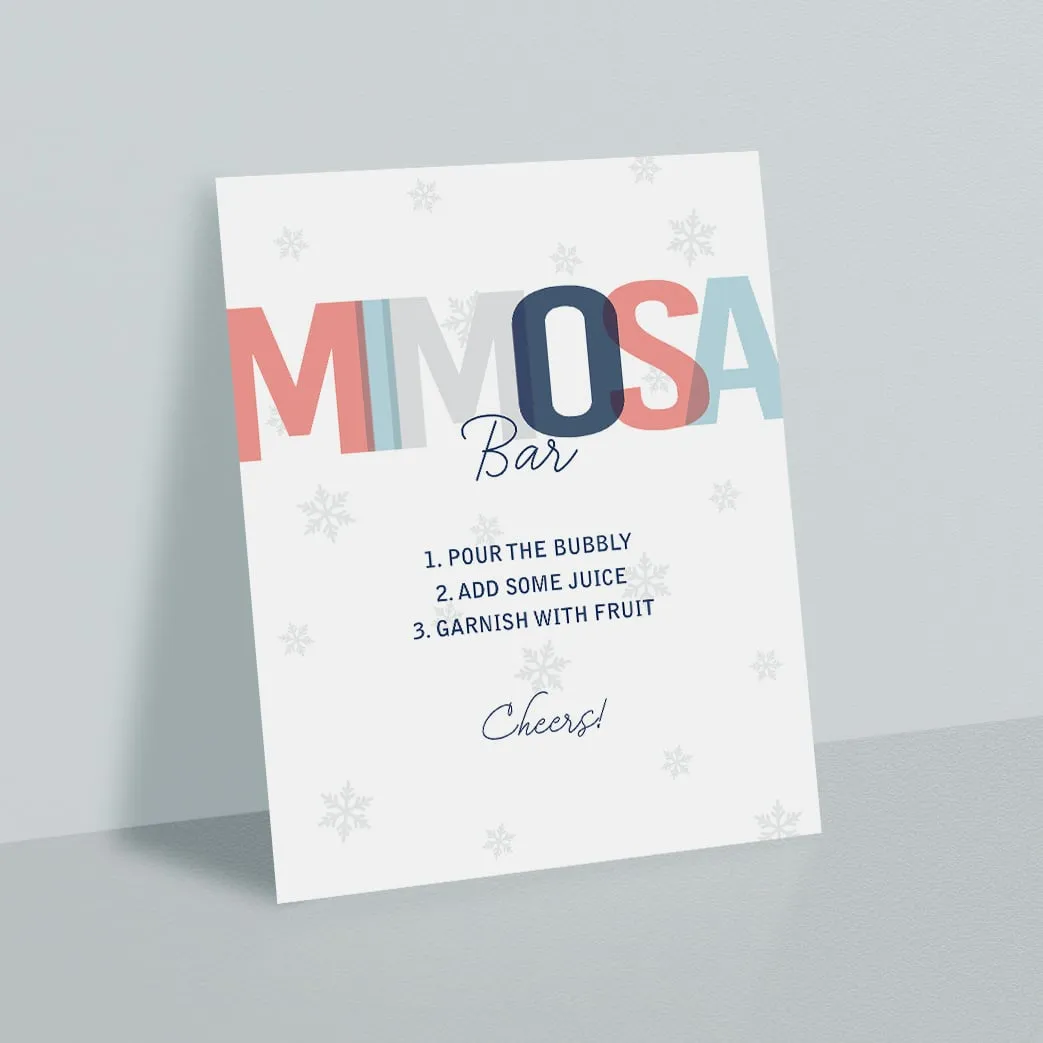 Winter Mimosa Bar Table Sign Printable