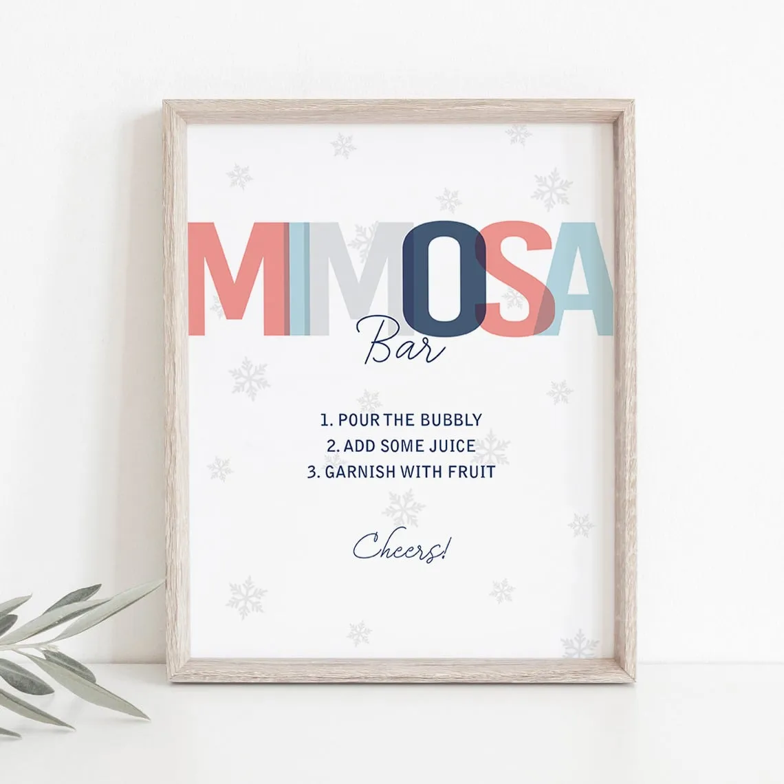 Winter Mimosa Bar Table Sign Printable