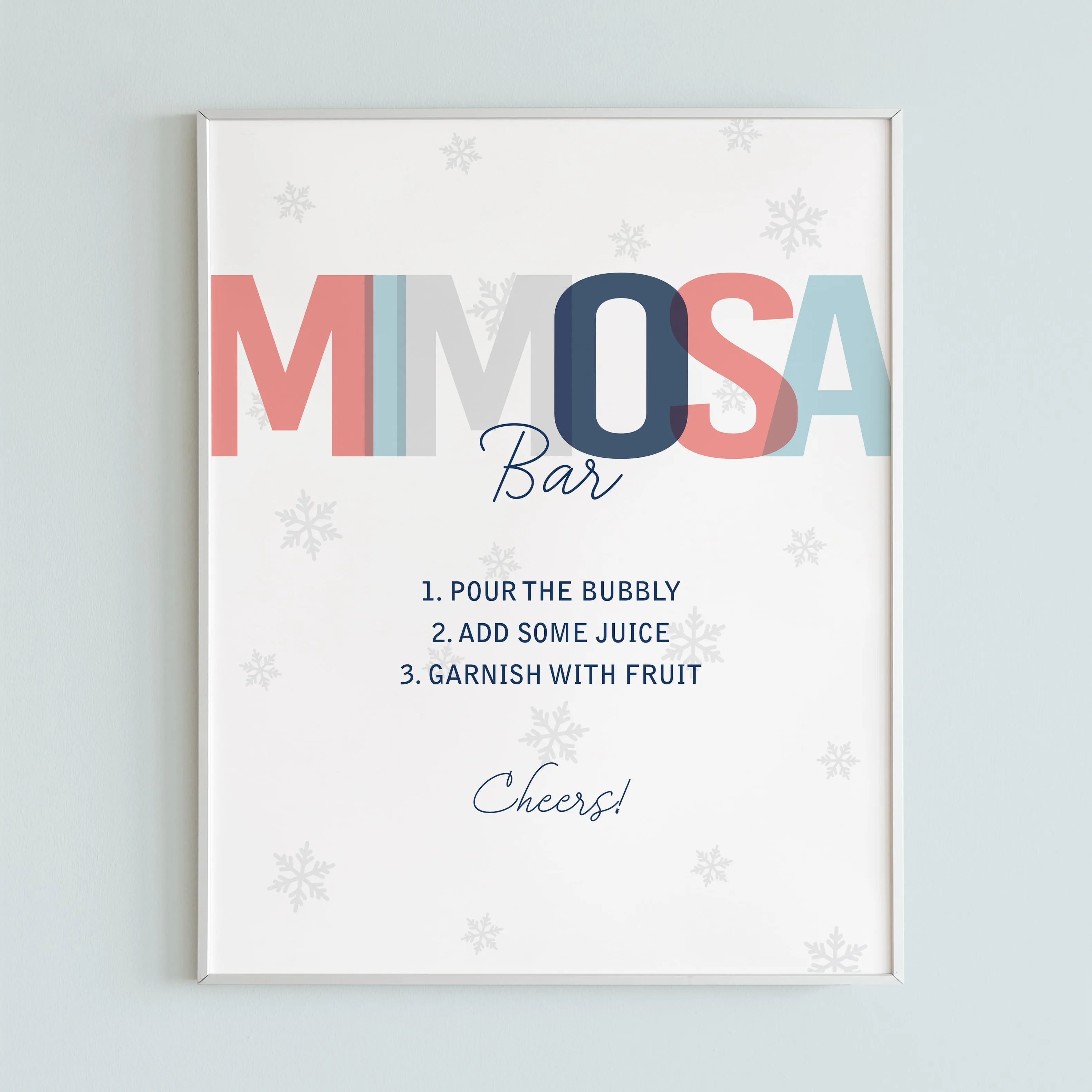 Winter Mimosa Bar Table Sign Printable