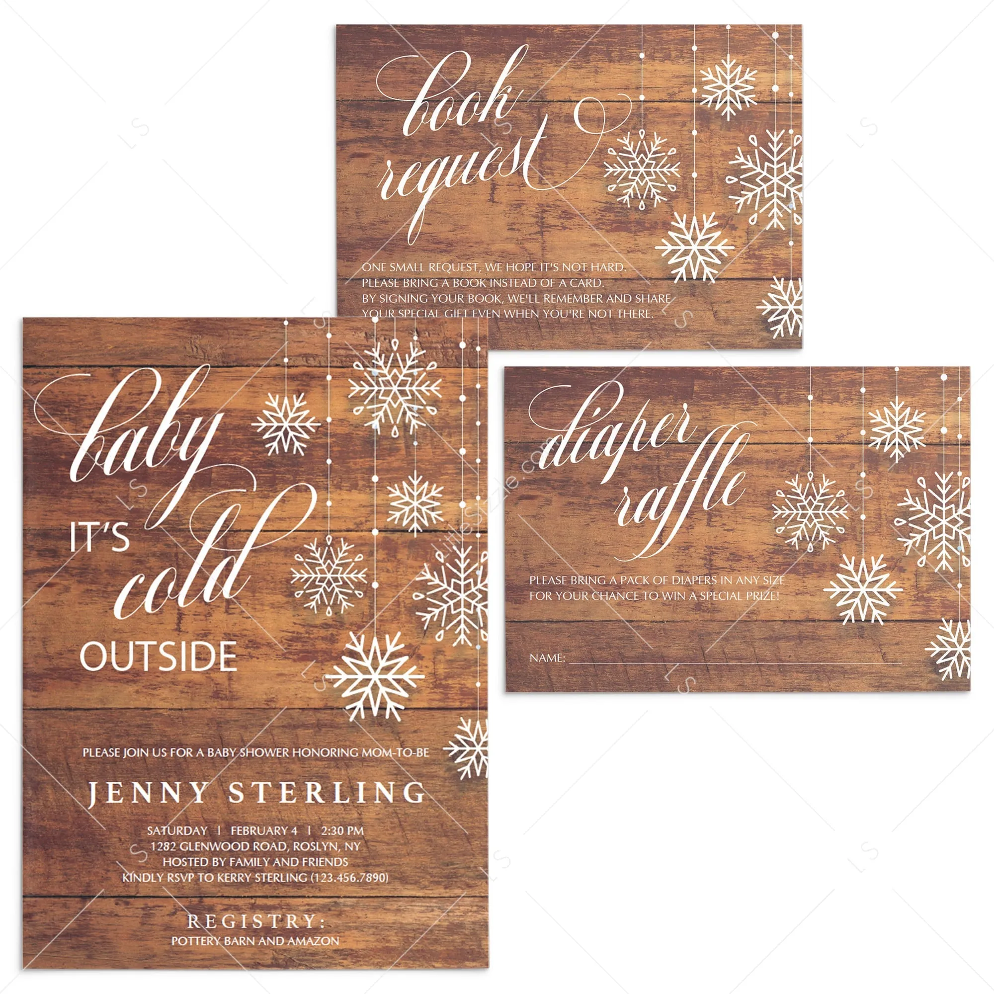 Winter Wonderland Baby Shower Invitation Suite Templates