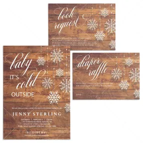 Winter Wonderland Baby Shower Invitation Suite Templates