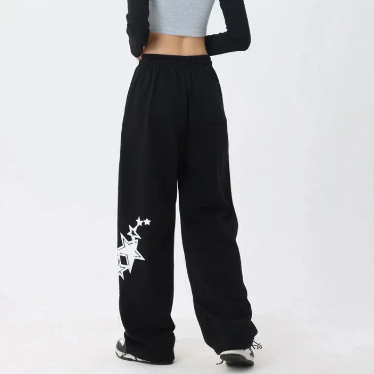 Women Hip Hop Streetwear High Waist Trousers Vintage Elastic Casual Jogging Pants