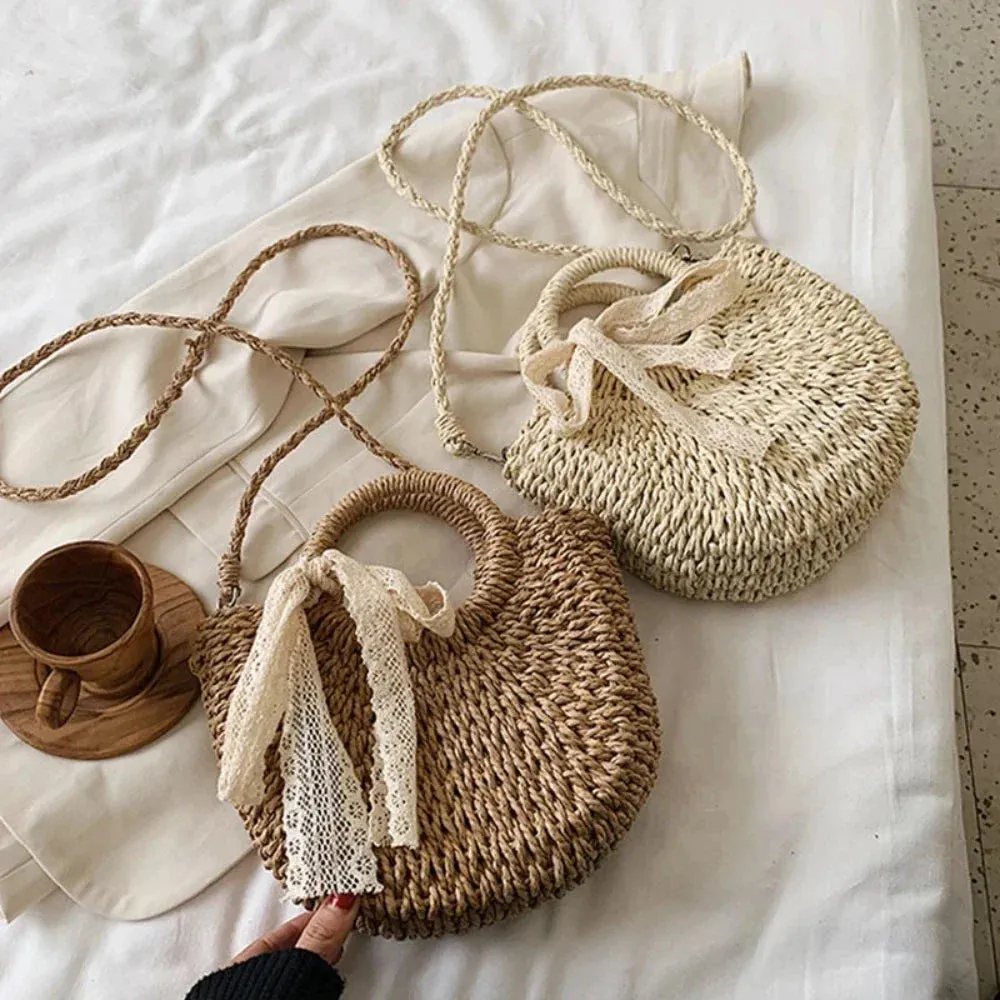 Women Summer Shoulder Straw Bag