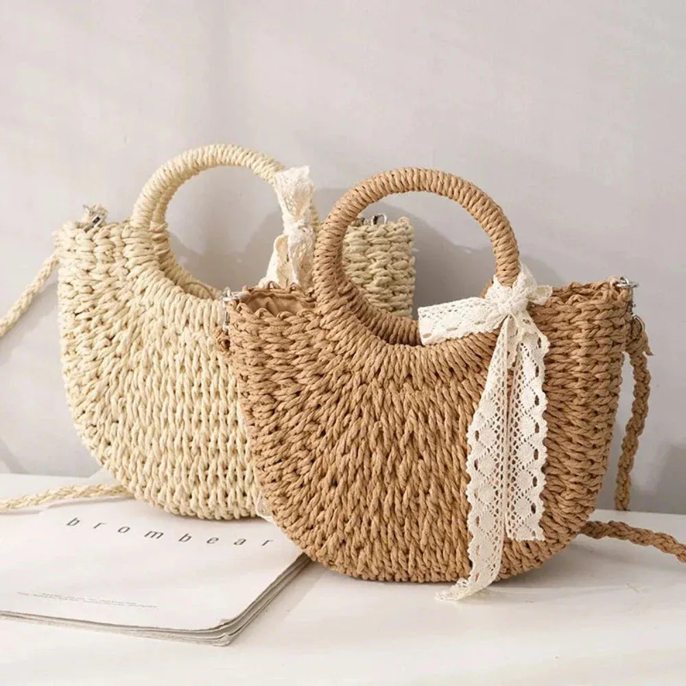 Women Summer Shoulder Straw Bag