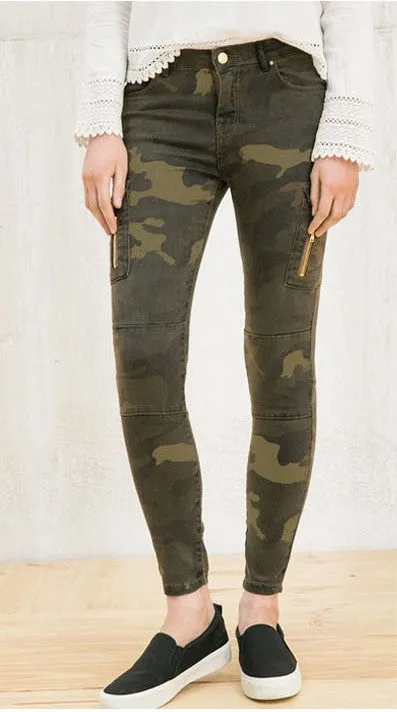 Women's Autumn/Winter High Waist Camouflage Army Pants