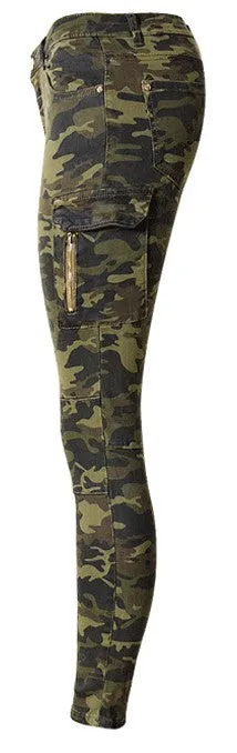 Women's Autumn/Winter High Waist Camouflage Army Pants