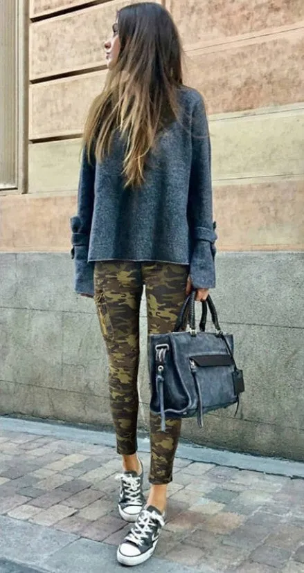 Women's Autumn/Winter High Waist Camouflage Army Pants