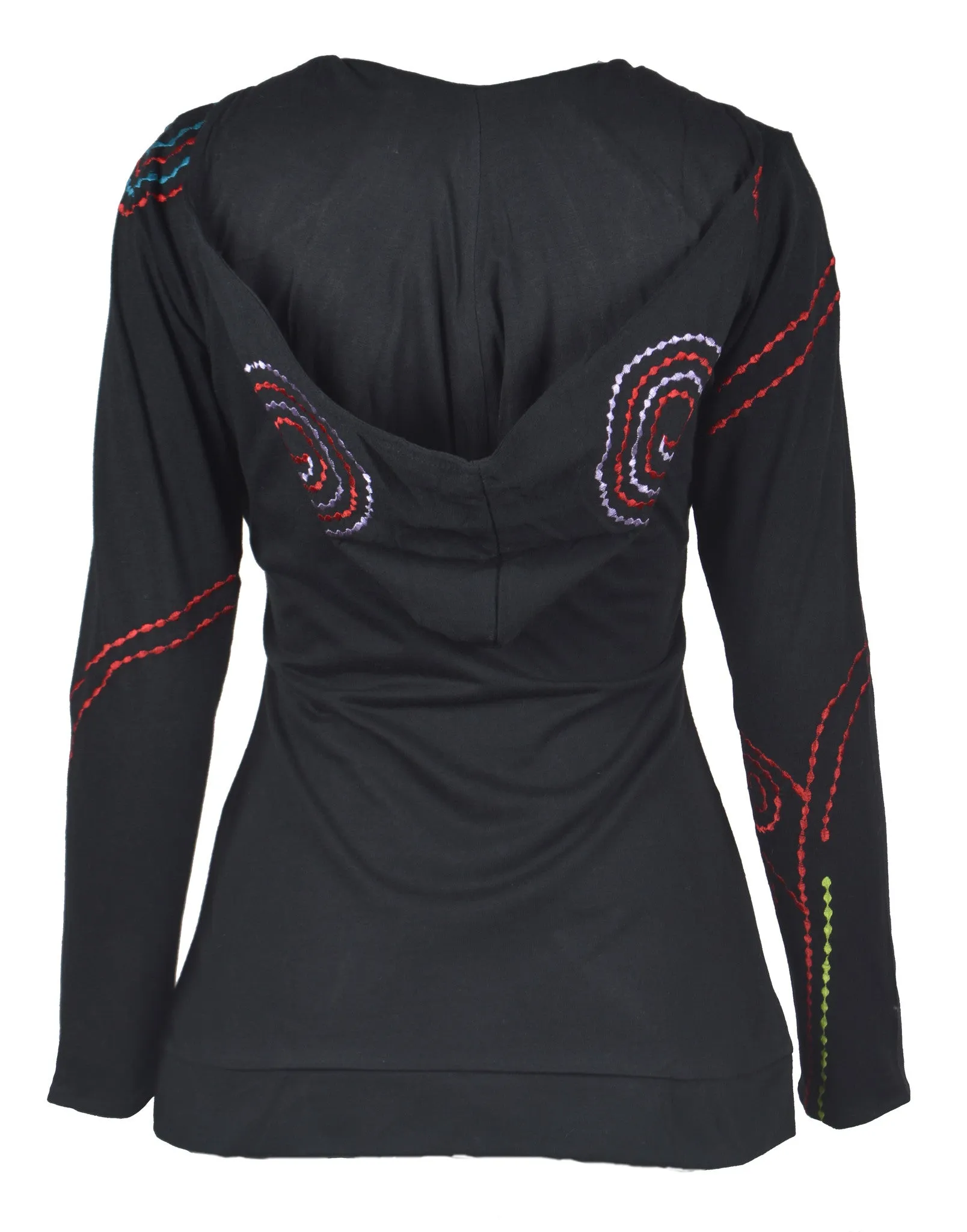 womens-black-long-sleeve-sinker-jacket-with-dotted-spiral-embroidery