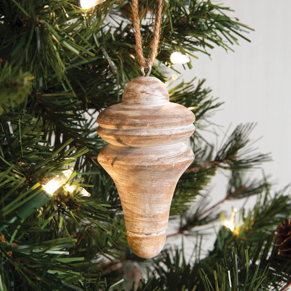 Wood Top Ornaments - Set of 2