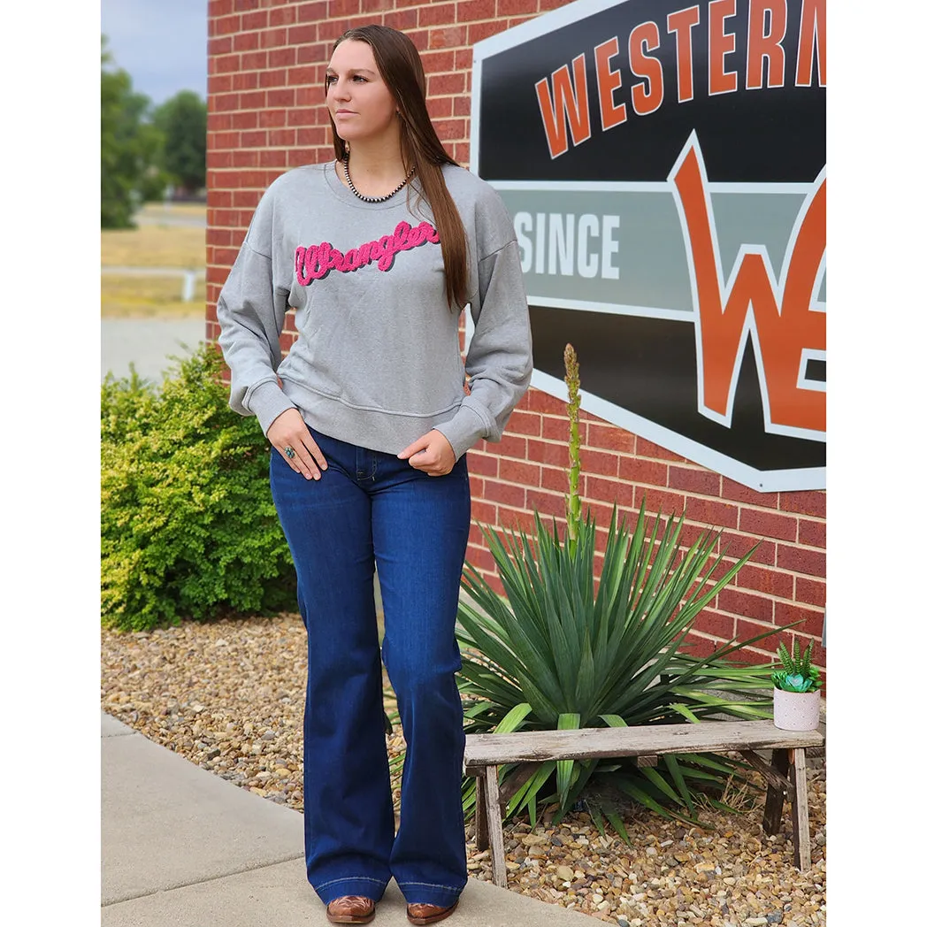 Wrangler Women's Grey & Pink Logo Sweatshirt