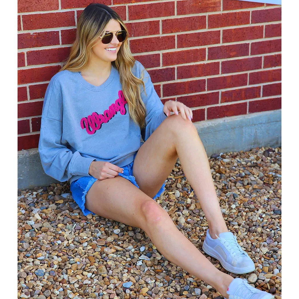 Wrangler Women's Grey & Pink Logo Sweatshirt