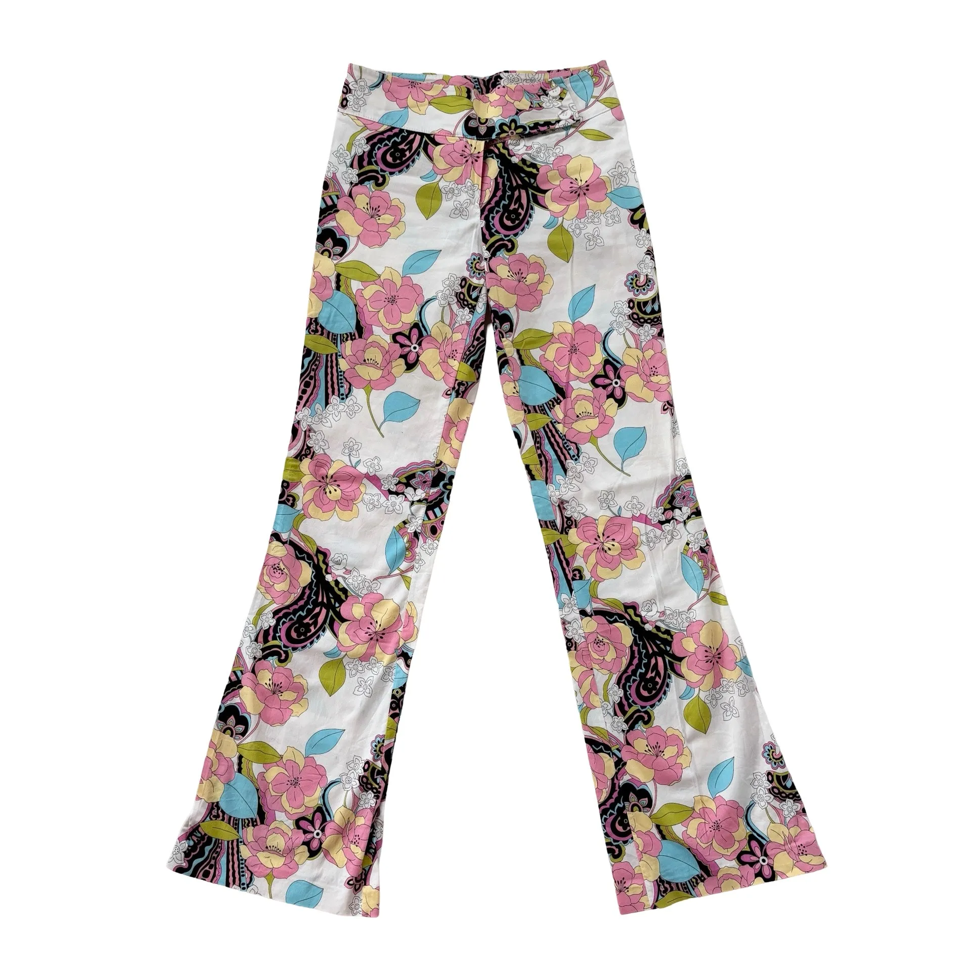 Y2K Floral Print Flares (XS)