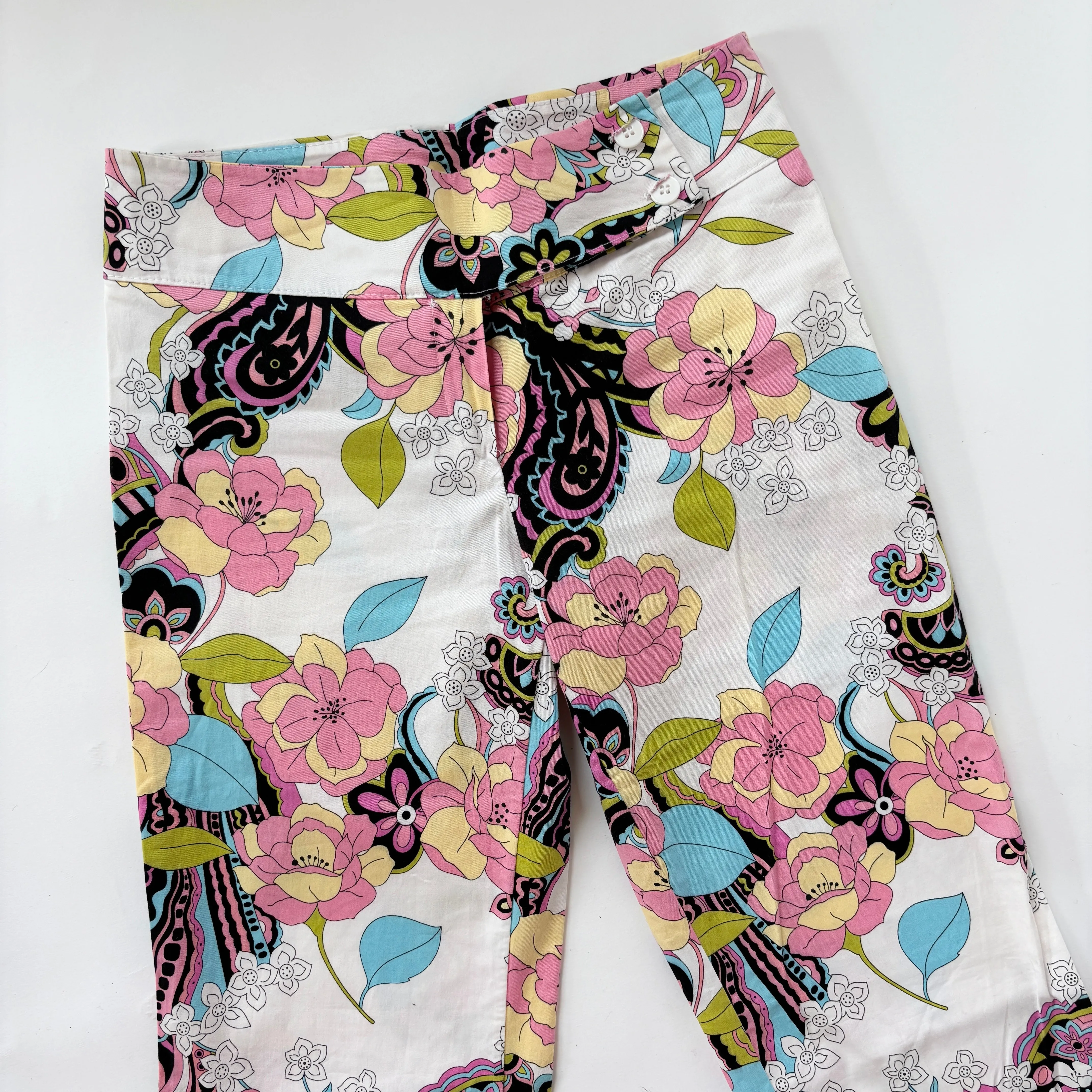 Y2K Floral Print Flares (XS)